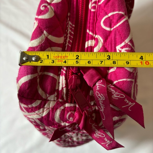 Vera Bradley Shoulder Bag Twirly Bird Pattern Purse Hot Pink White Carry On Bag - Picture 16 of 16